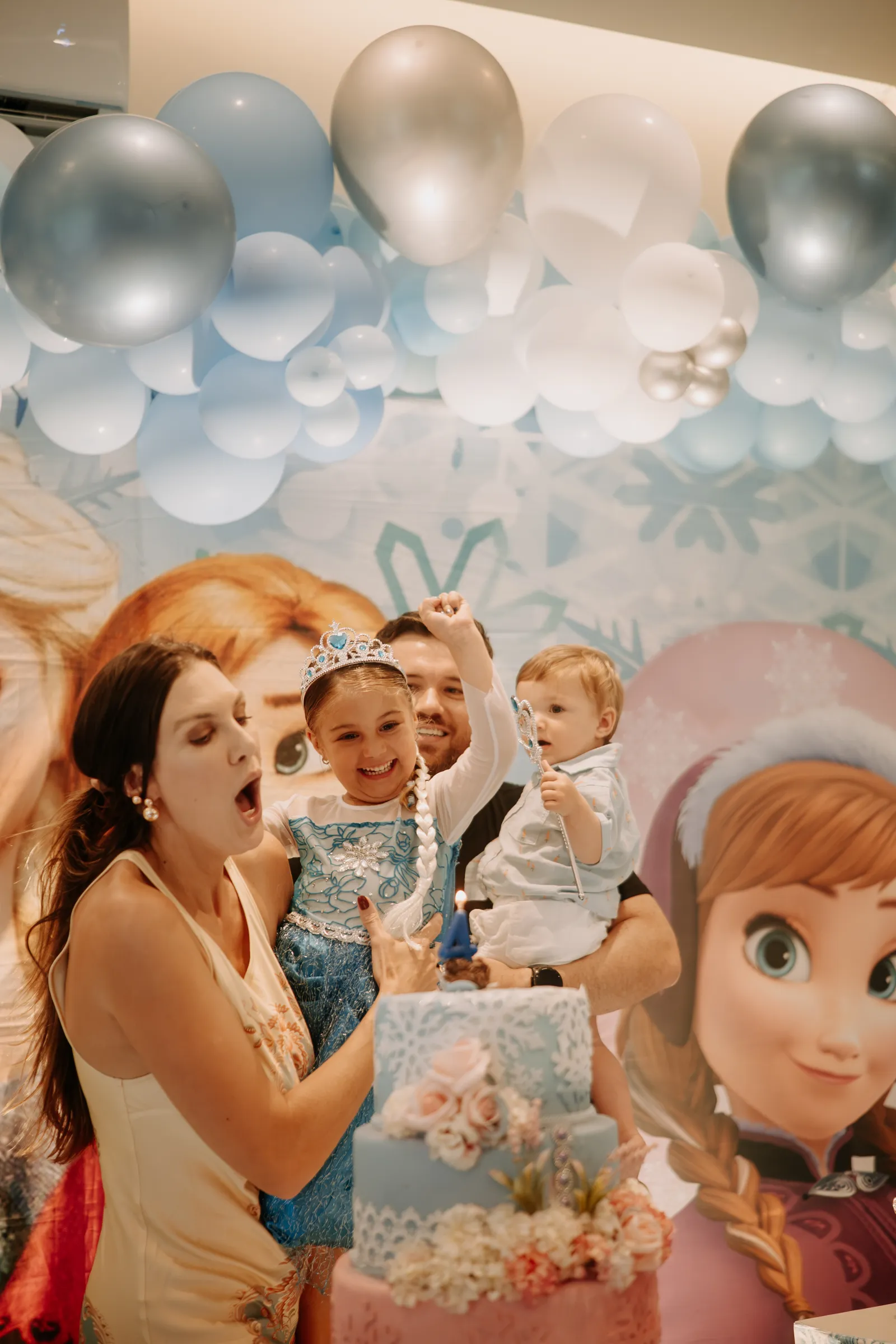 Família na festa de 4 anos